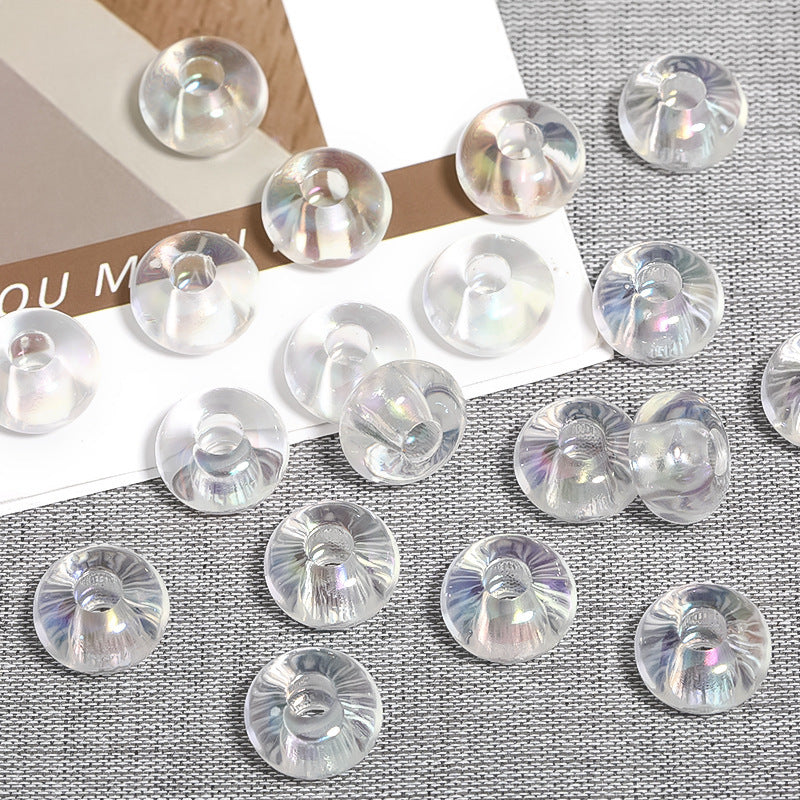 Acrylic solid color large hole bead wheel beads