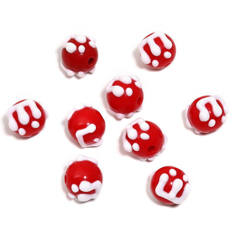 Acrylic Solid Color Painted Round Beads 16MM Straight Hole String Beads