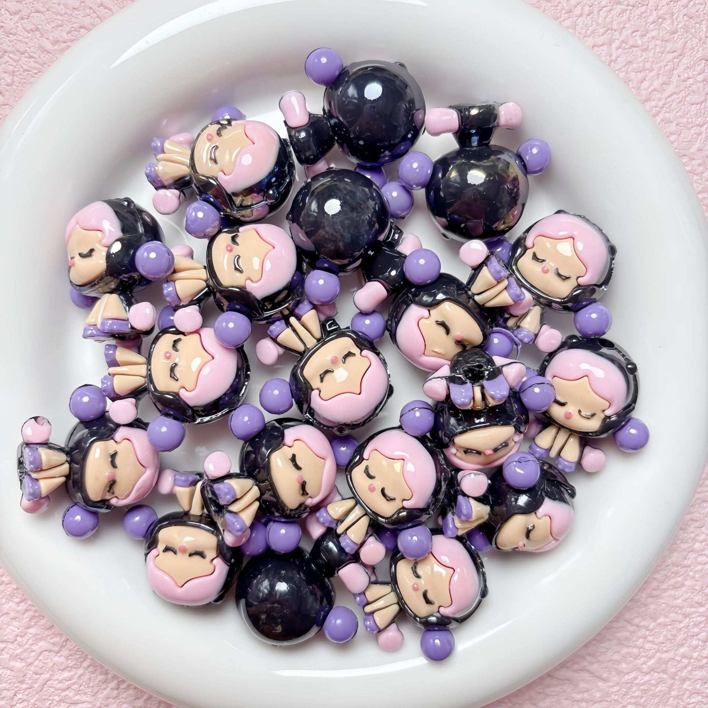 Cute Resin Doll Charms | DIY Beads for Jewelry Making, Keychains, Phone Straps