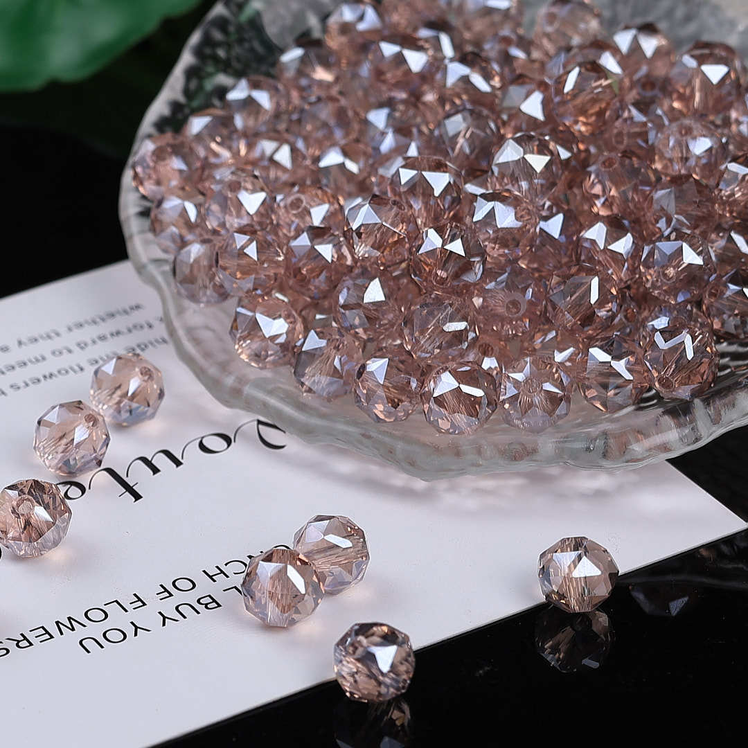 Colorful glittering faceted flower ball crystal glass beads