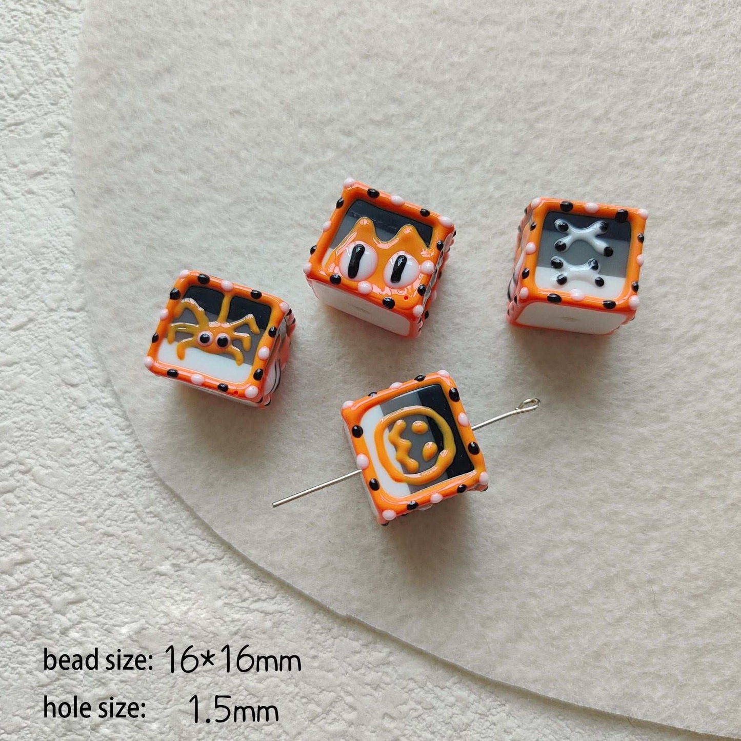 Halloween series acrylic beadable square beads