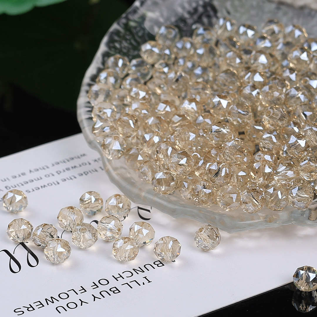 Colorful glittering faceted flower ball crystal glass beads