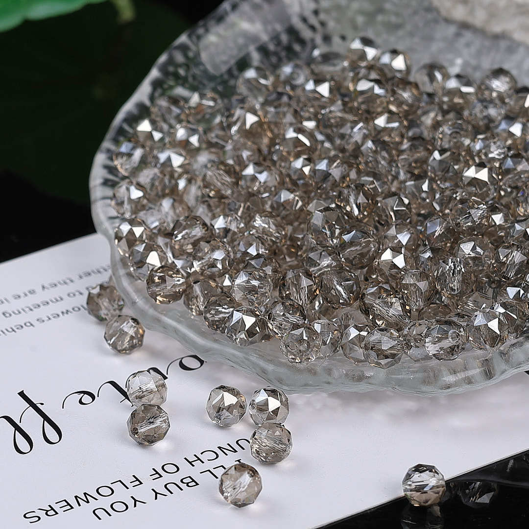 Colorful glittering faceted flower ball crystal glass beads