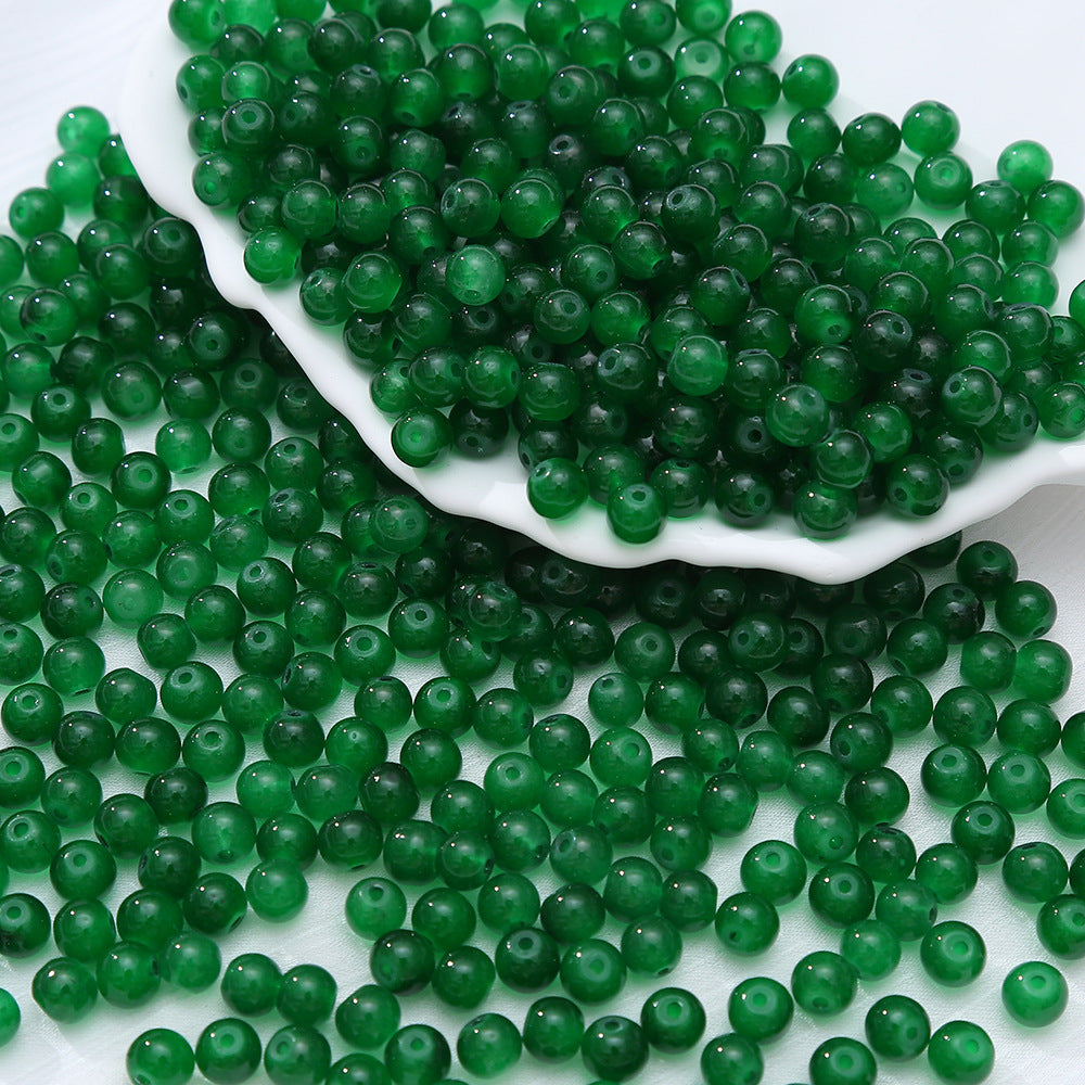6-10mm Imitation Jade Glass Beads Glass Beads Loose Beads