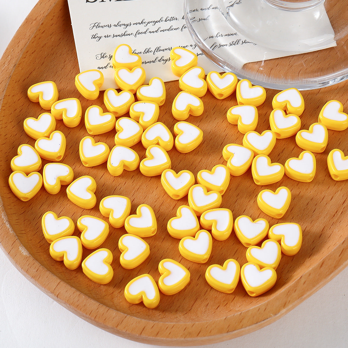 Heart-shaped Acrylic Oil Drop Beads