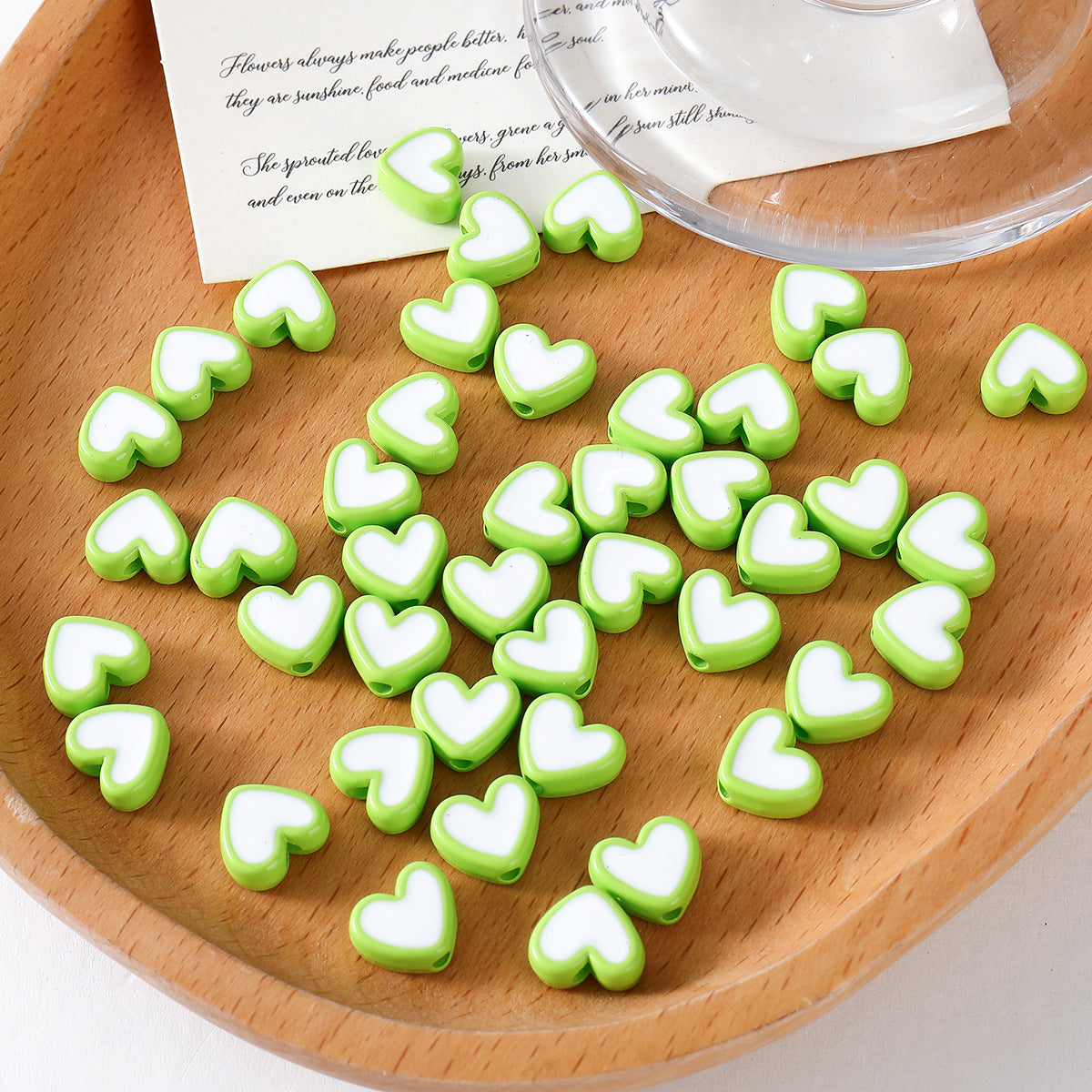 Heart-shaped Acrylic Oil Drop Beads