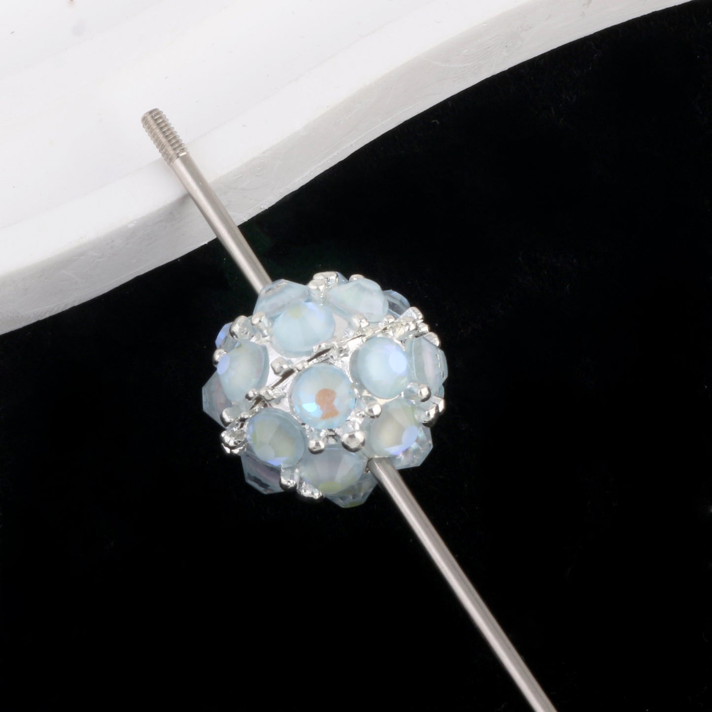 Flower Beads Mocha Diamond Alloy Beads Drill Balls Pen-Drillable Straight Hole Beads