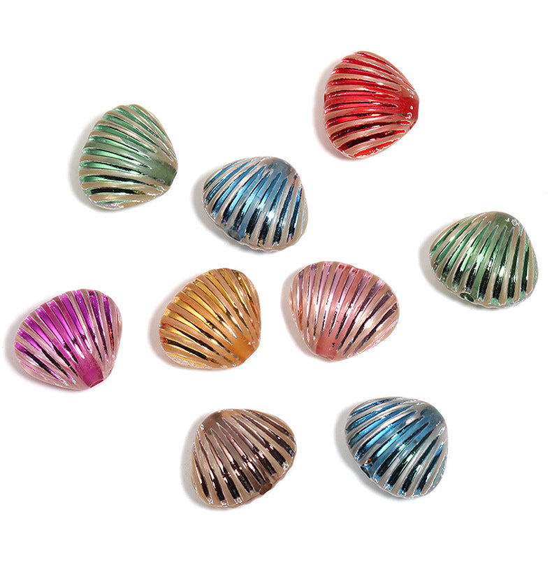 10 Pcs Colorful Shell Through-Hole Beads