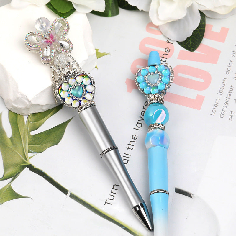 Aurora Mermaid Heart Beads Rhinestone Chain Heart-shaped Straight Hole Beads