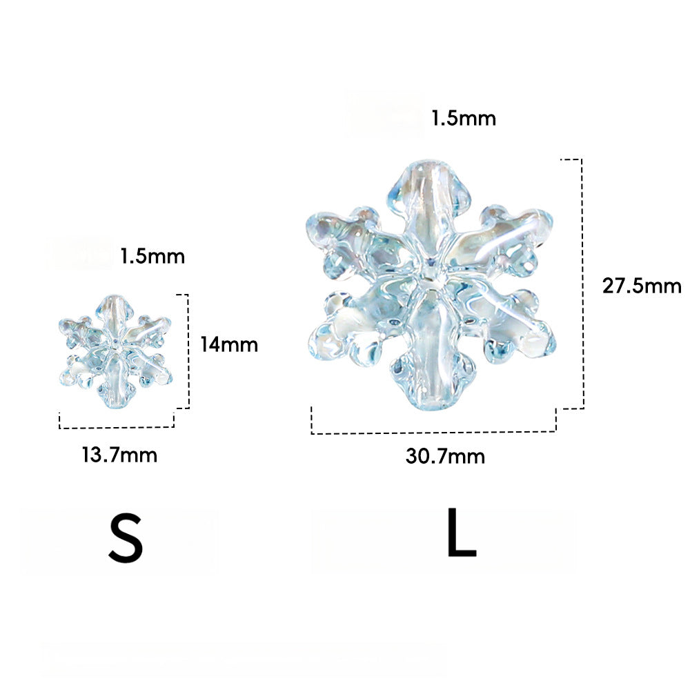 Transparent Through Hole Snowflake Handmade Mobile Phone Chain Keychain Hanging Ornaments Accessories Diy Material
