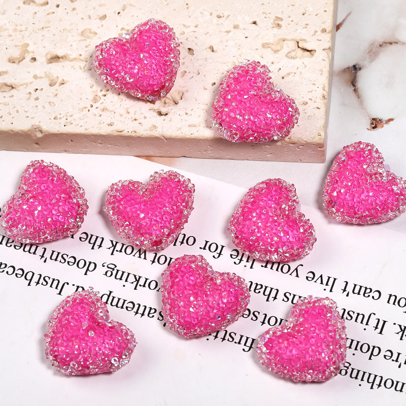 Colorful Rhinestone Soft Sugar Heart Drill Ball