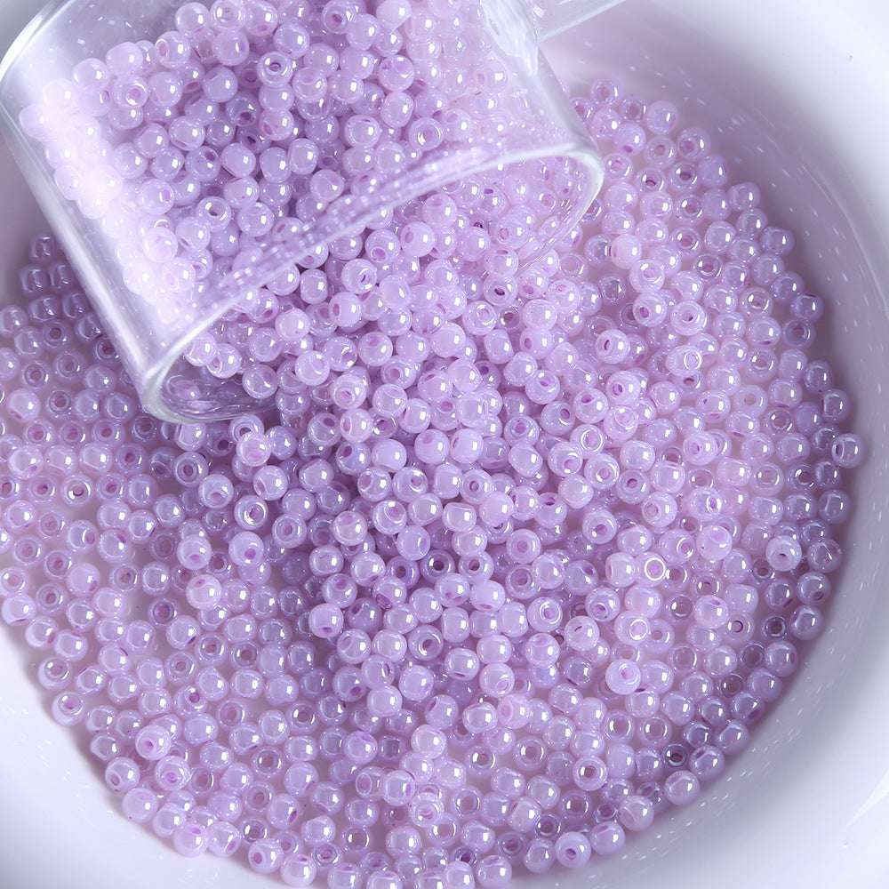 4mm cream glass rice beads pearlescent