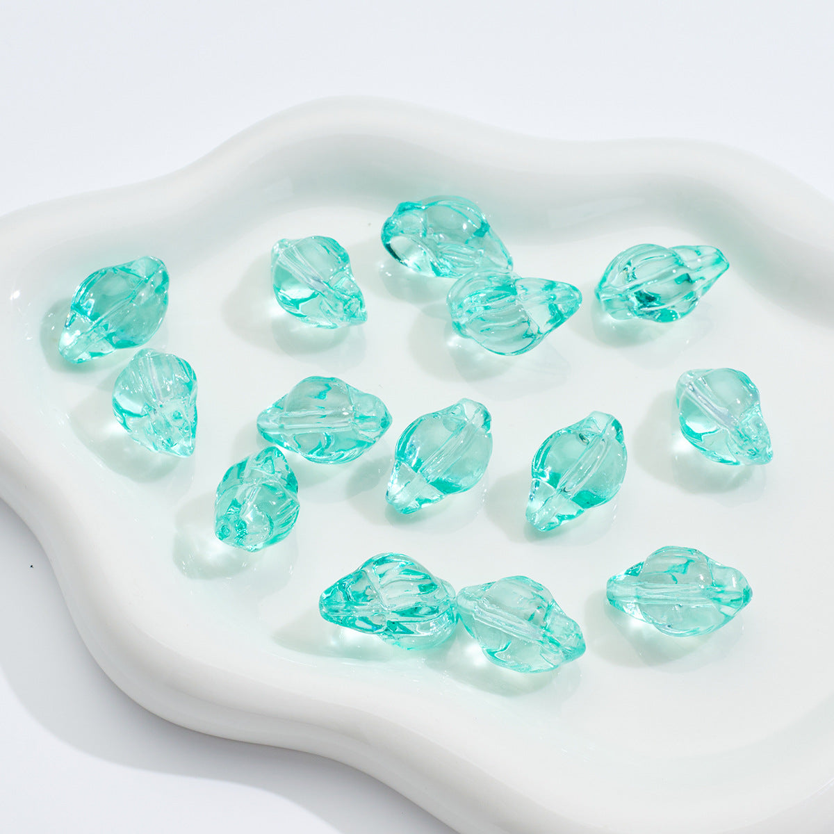 Multi-colored transparent conch beadable beads