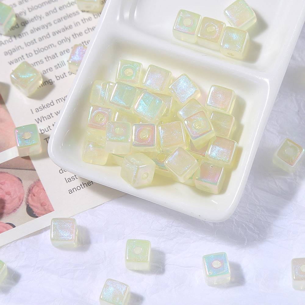 10mm Acrylic Iridescent Cube Mermaid Princess Fine Glitter