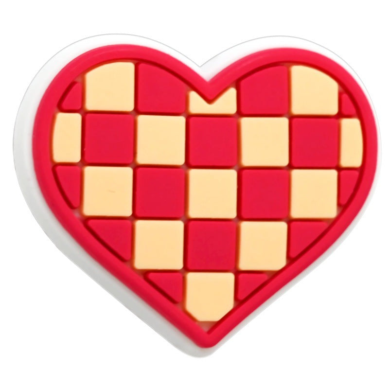 Grid Heart Series Silicone Focus Beads