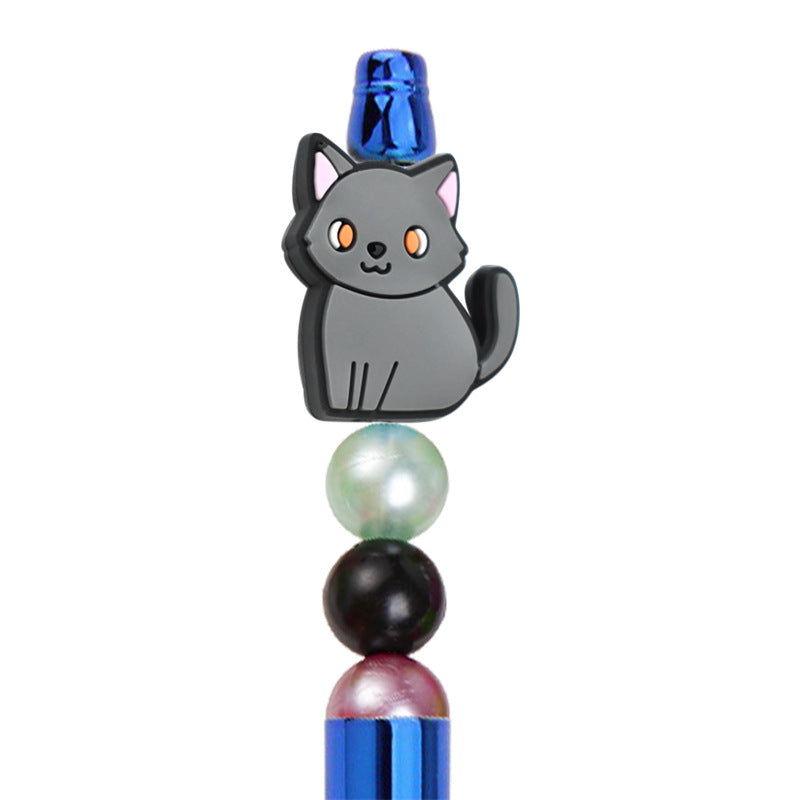 Cat Beaded Pen Silicone Focal Beads