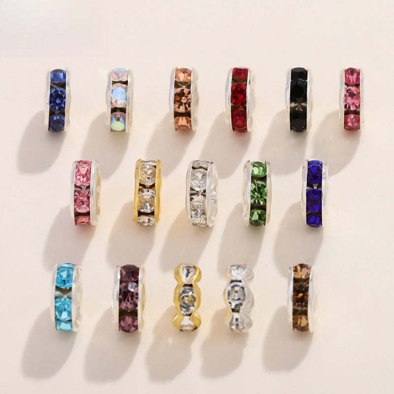 Colorful Diamond Ring Spacer Beads