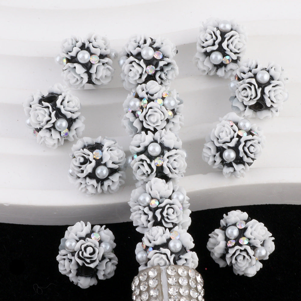 Small Rose Flower Ball Drill Ball Can Be Pierced Straight Hole Beads