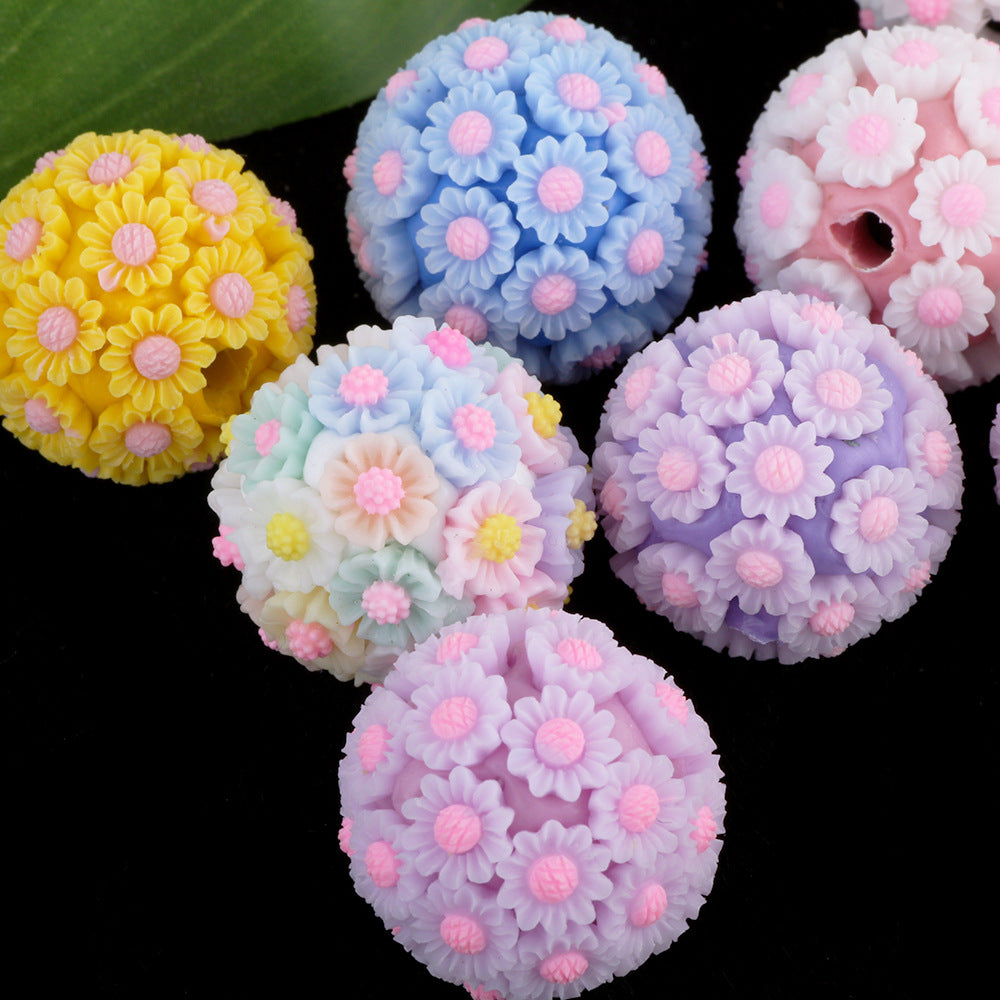 2CM Sunflower Ball Soft Clay Beads