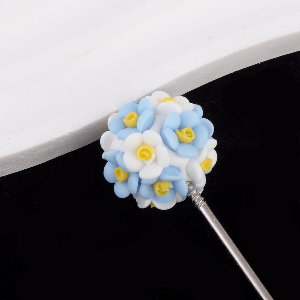 Flower Beads Luminous Simple Flower Rose Ball Clay Straight Hole Beads