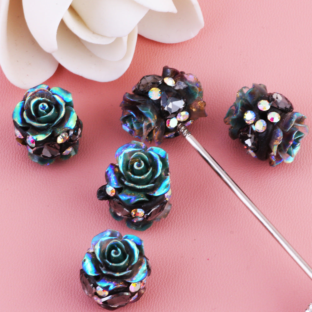 Double-sided Diamond-encrusted Rose Flower Soft Clay Diamond Ball