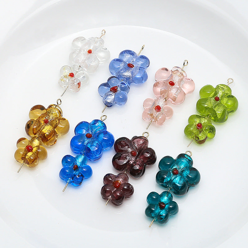 Glass Flower Sweet Ins Style Glass Loose Beads Beading Materials