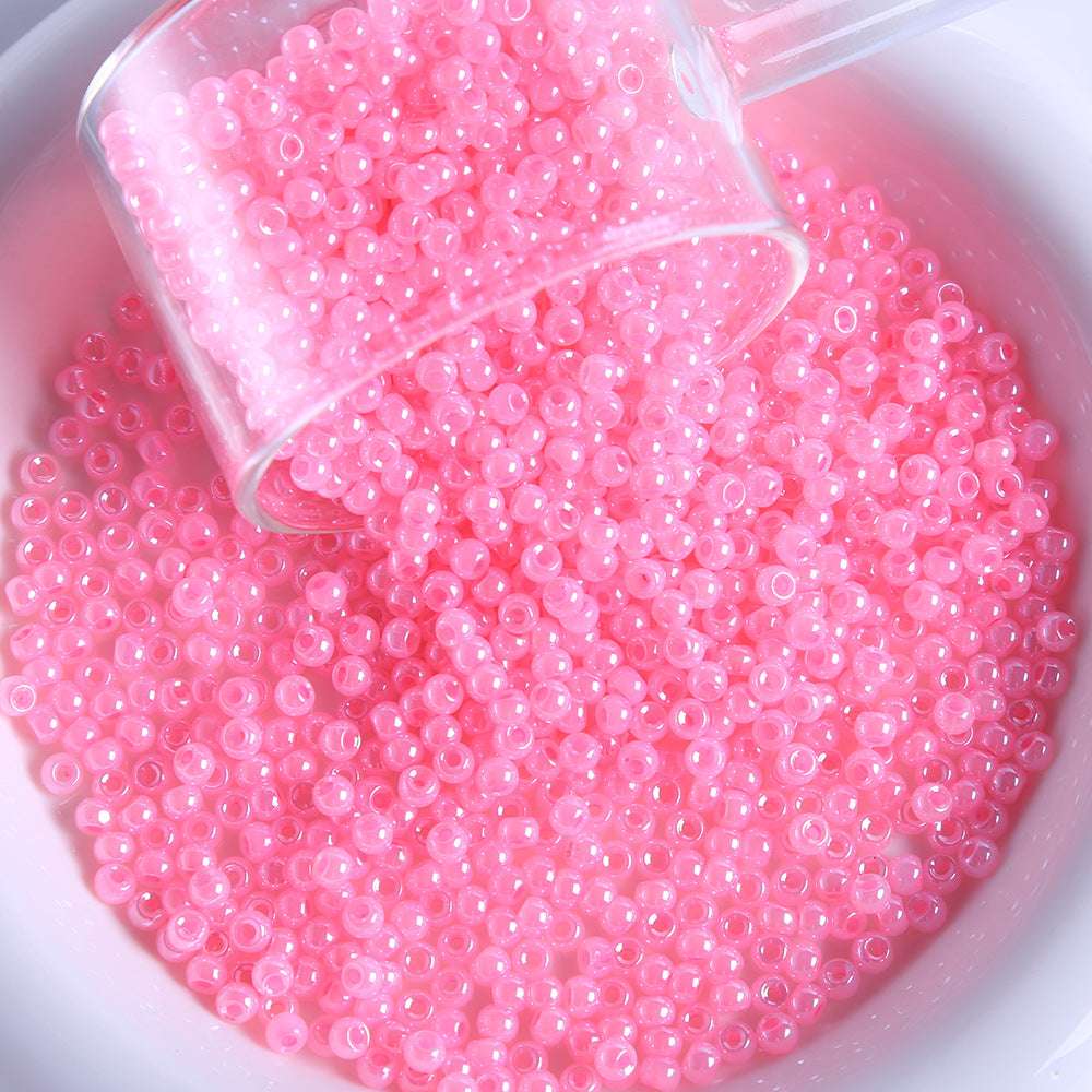 4mm cream glass rice beads pearlescent