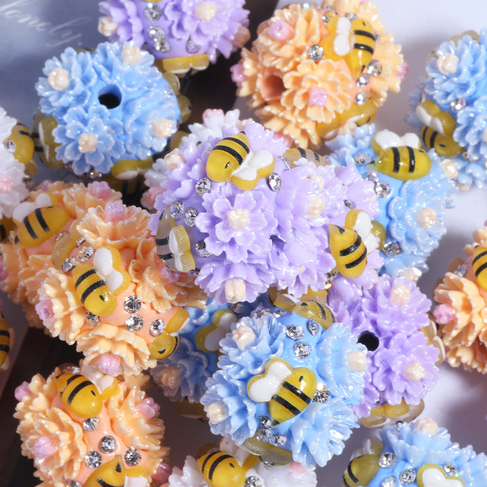 Little Bee Flower Round Beads