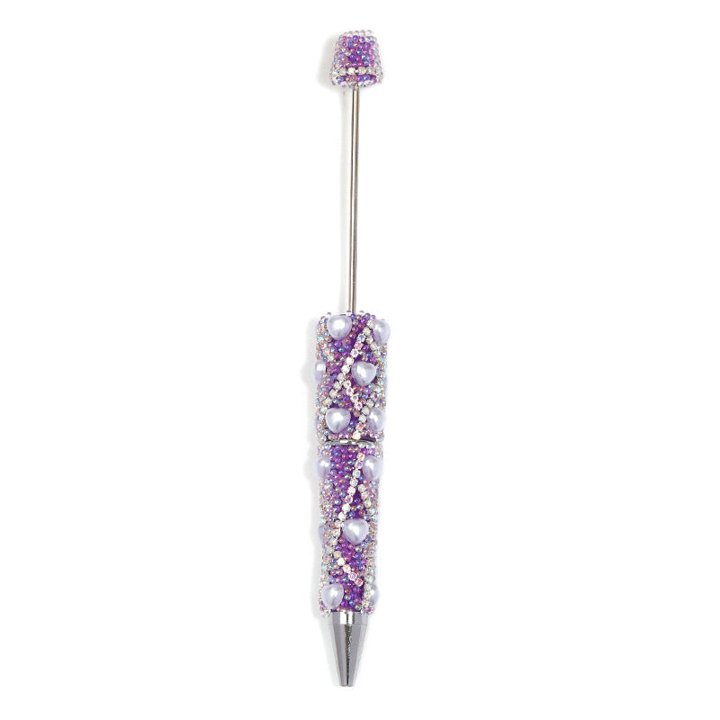 Heart Shape Pearl Full Diamond Beaded Pen