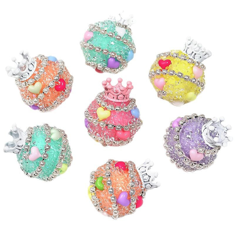 Crown Heavy Industry Beaded Light Luxury Colorful Dot Rhinestone Loose Beads Acrylic