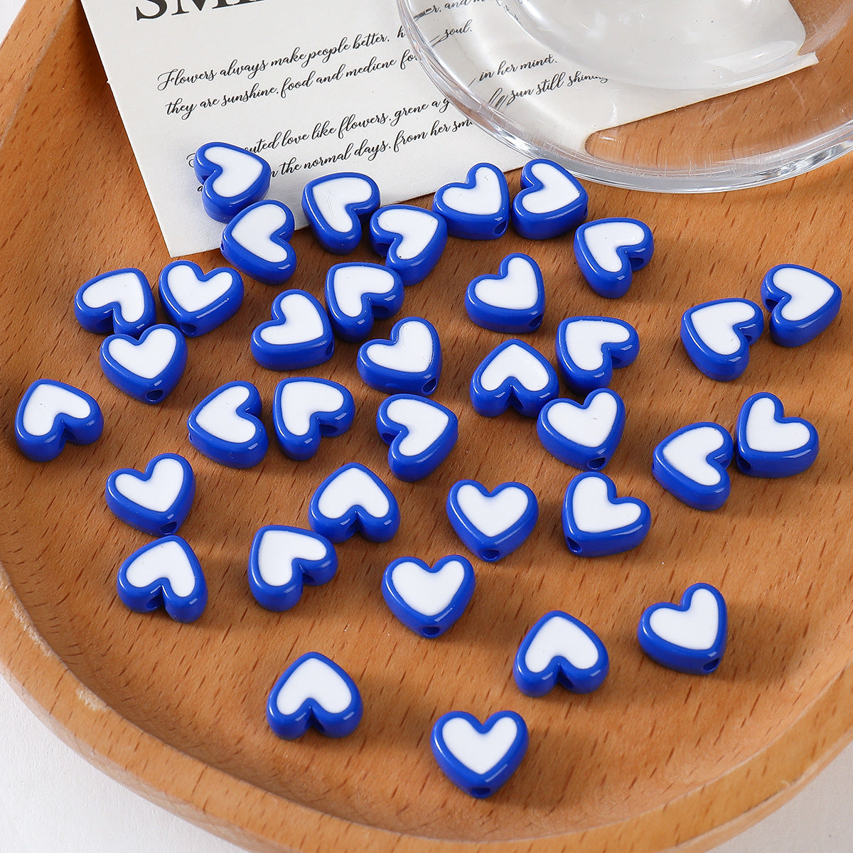 Heart-shaped Acrylic Oil Drop Beads