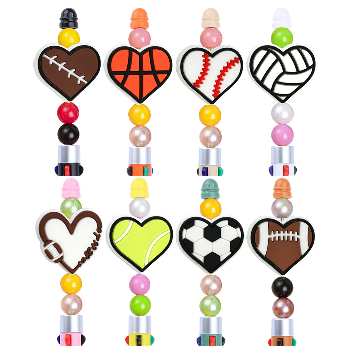 Sports Series Silicone Focal Beads