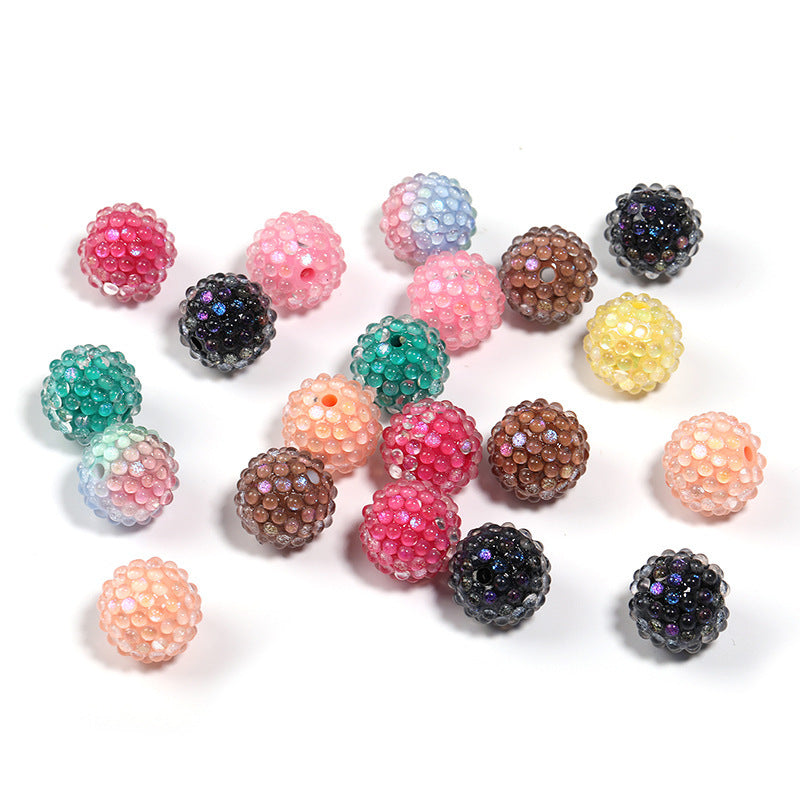 Aurora Mermaid Pearl Drill Ball Acrylic Through-Hole Round Bead