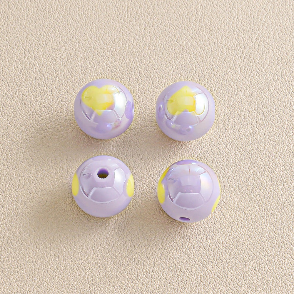 16mm Heart-shaped Straight Hole Round Beads