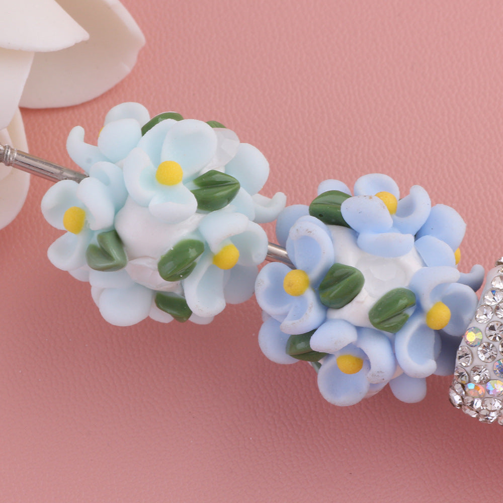 Large Gardenia Flower Ball Drill Ball Clay Beads