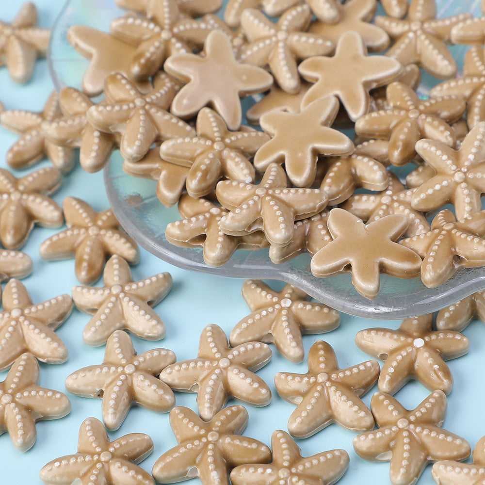Starfish Perforated Beads Handmade Ceramic Beads