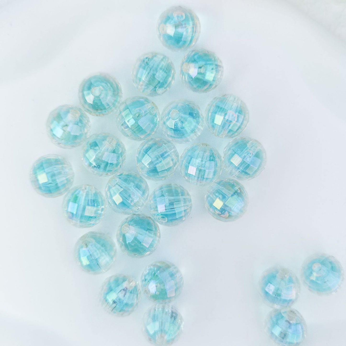 5 pcs Transparent acrylic 15mm round beads
