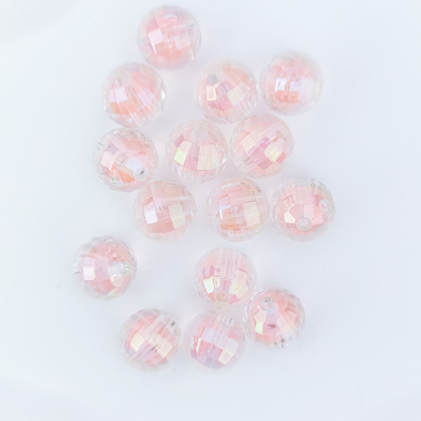 5 pcs Transparent acrylic 15mm round beads