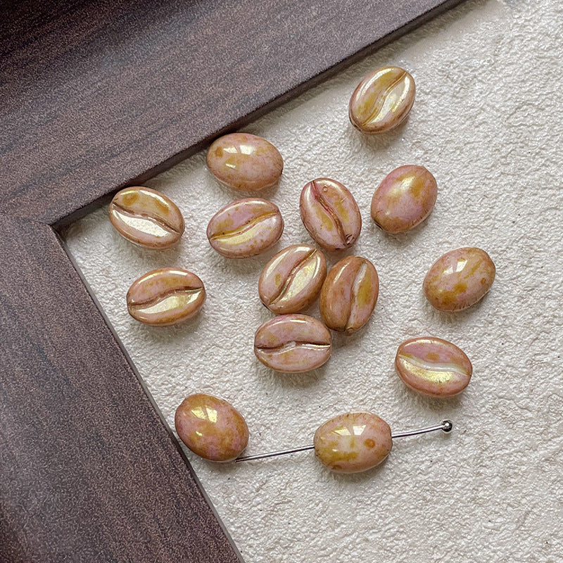 Coffee Bean Czech Glass Beads