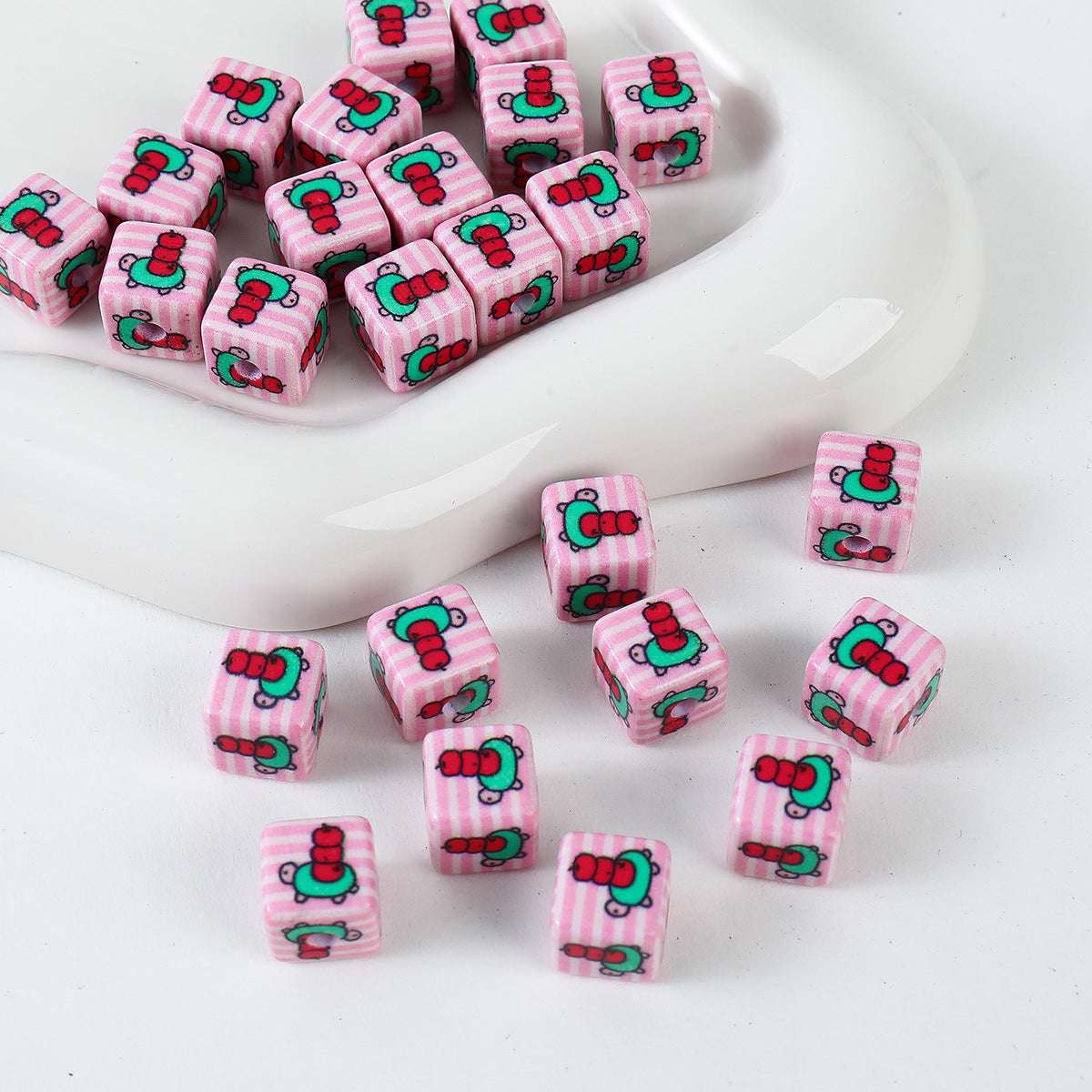 12mm Painted Color Acrylic beads Hamburger Bread Ice Cream Bear Squares