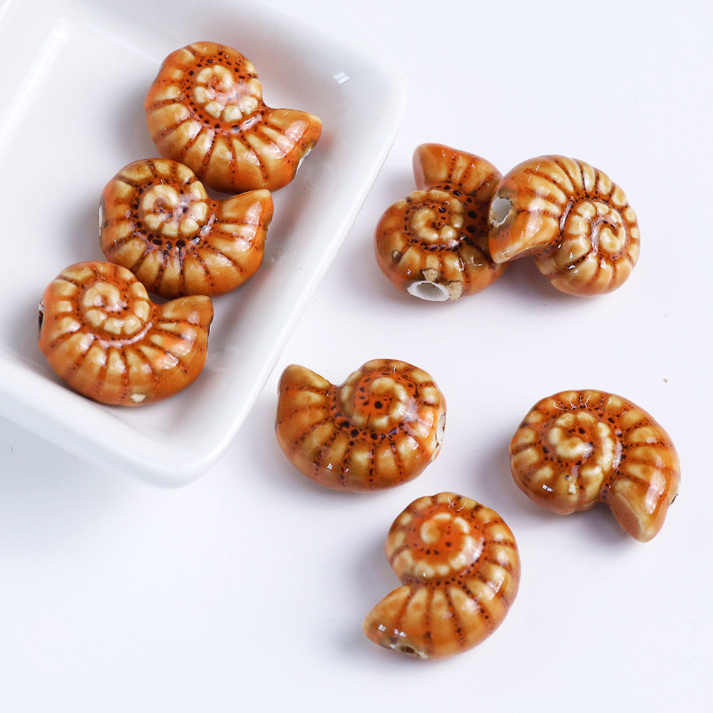 Snail Ceramic conch beadable beads