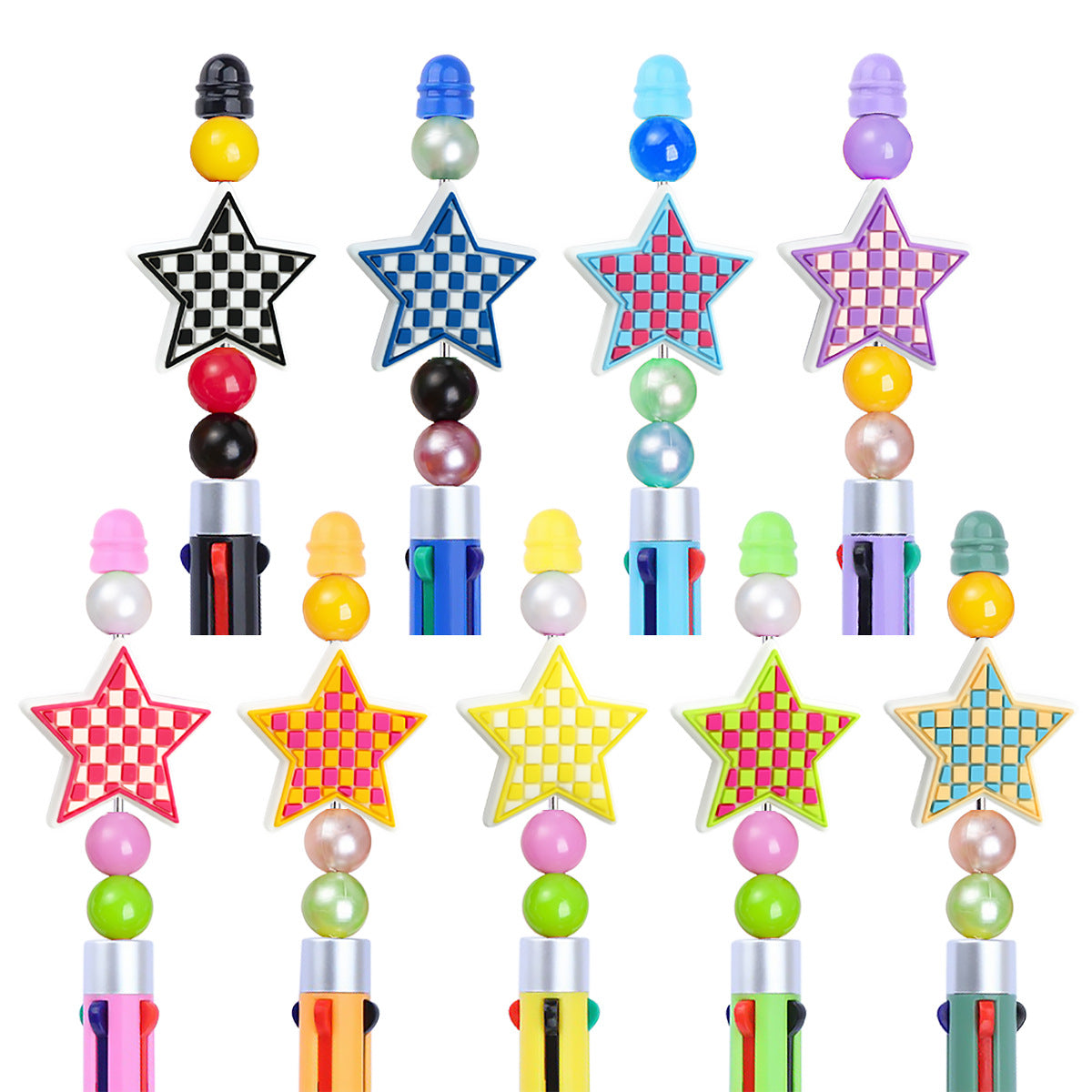 Grid Star Series Silicone Focus Beads