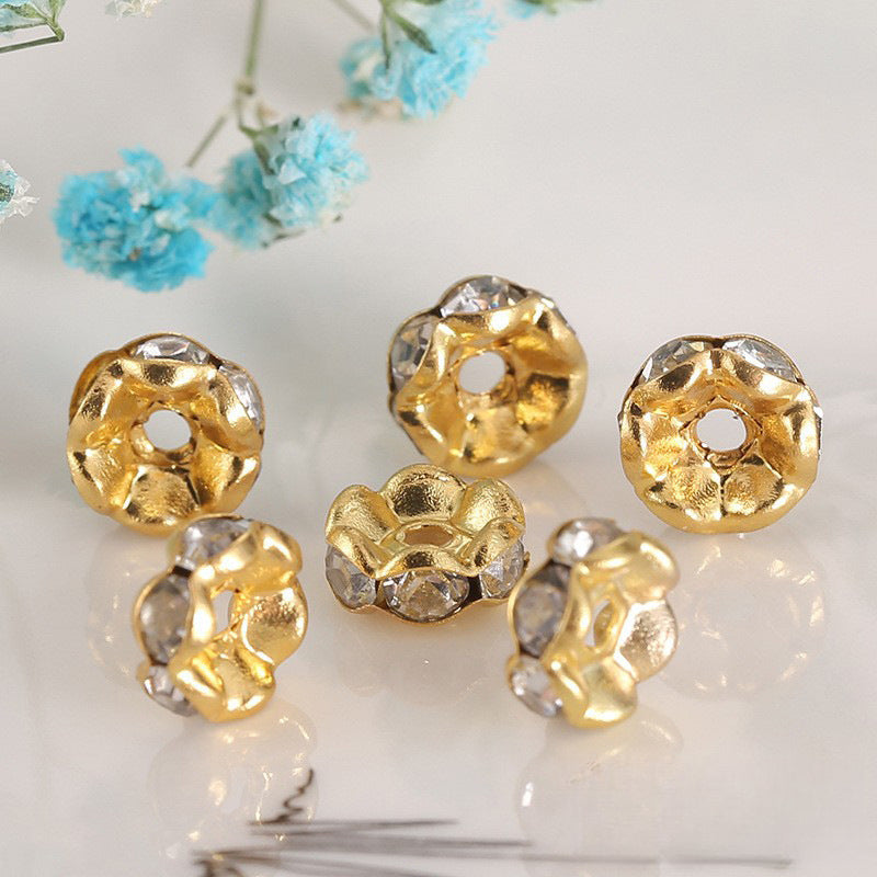 Colorful Diamond Ring Spacer Beads