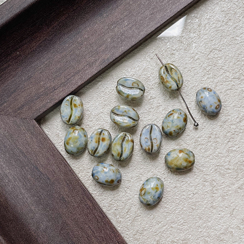 Coffee Bean Czech Glass Beads