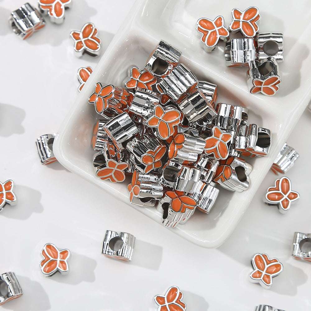Acrylic Double-Sided Oil Drop Cartoon Butterfly Large Hole Beads