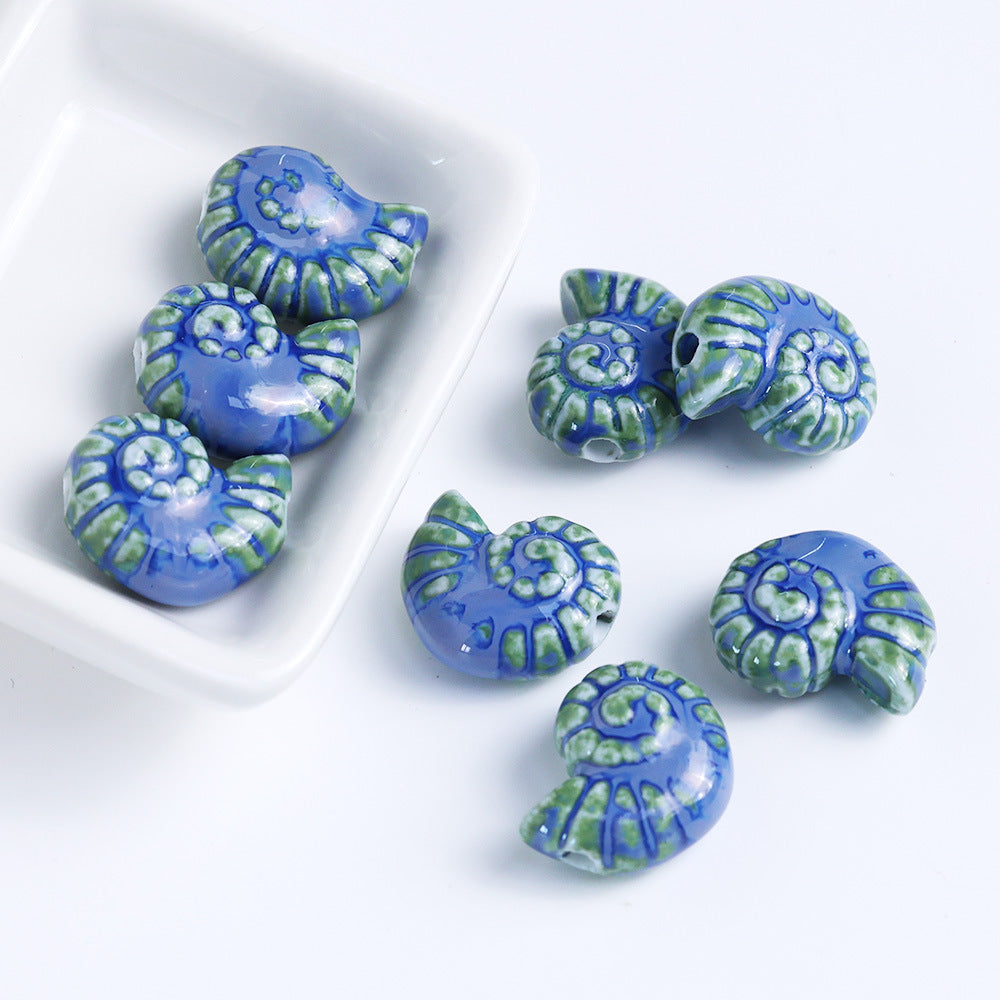 Snail Ceramic conch beadable beads