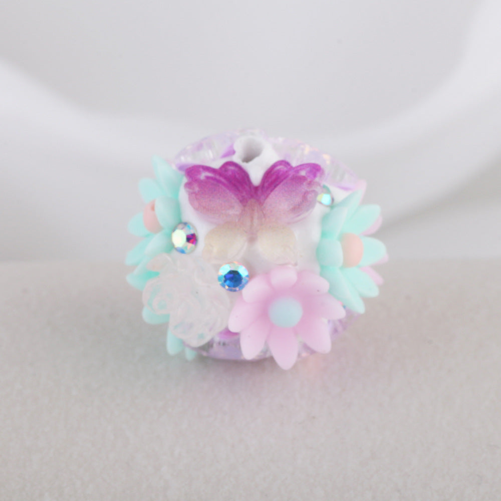 Camellia Flower Cluster Ball Light-Changing Butterfly Soft Clay Drill Ball