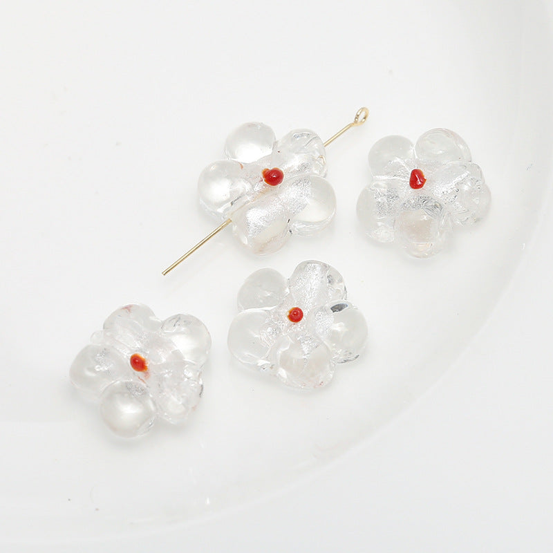 Glass Flower Sweet Ins Style Glass Loose Beads Beading Materials