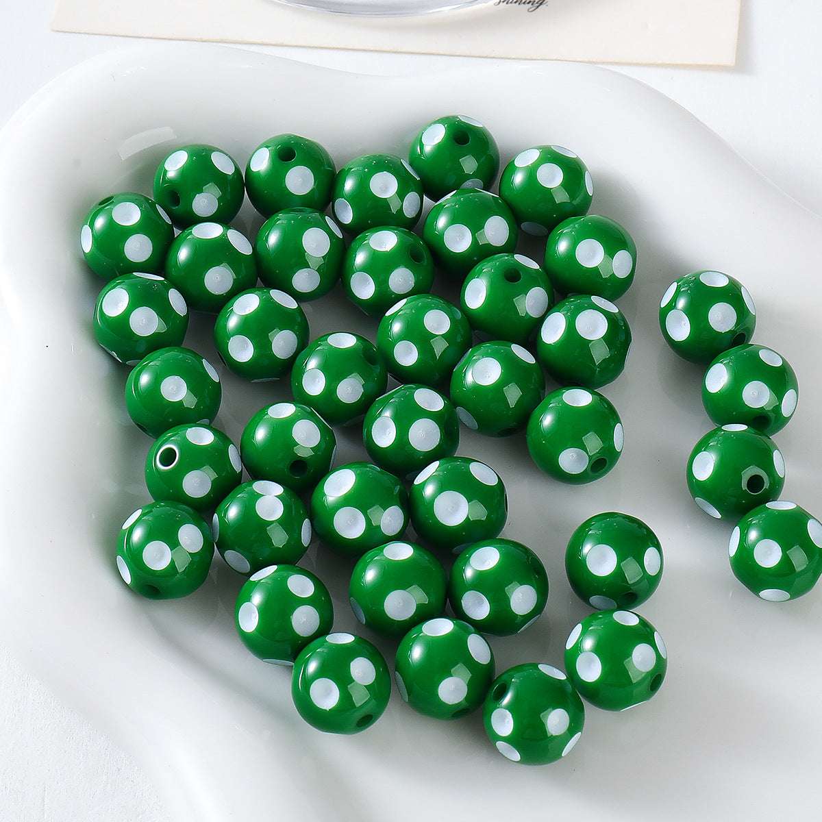 12mm Cute Fun Polka Dot Color Resin round Beads