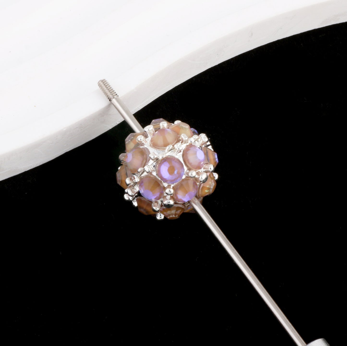 Flower Beads Mocha Diamond Alloy Beads Drill Balls Pen-Drillable Straight Hole Beads